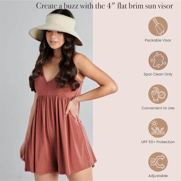 Women s Ultrabraid Visor with Ribbon Binding Sweatband Summer Hat main image 5